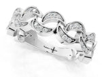 Silver Pavé Round Diamond Interlocking Eternity Band with Bezel Prong Setting_7