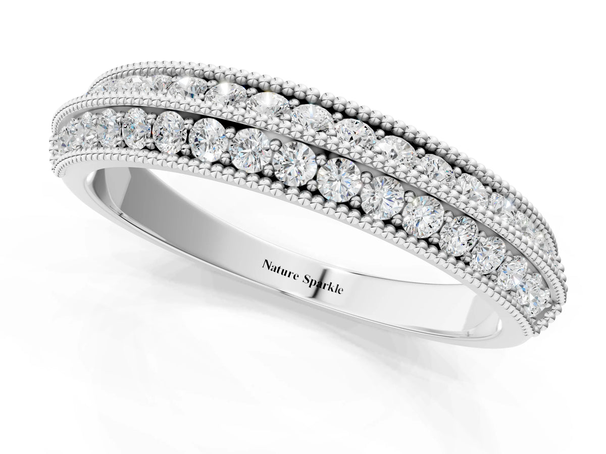 Silver Pavé Round Diamond Milgrain Eternity Band_13