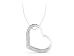 Silver Pavé Round Diamond Open Heart Pendant_3