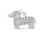 Silver Pavé Round Diamond Prong-Set Dachshund Pendant_2