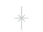 Silver Pavé Round Diamond Starburst Pendant with Prong Setting_2
