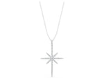 Silver Pavé Round Diamond Starburst Pendant with Prong Setting_3