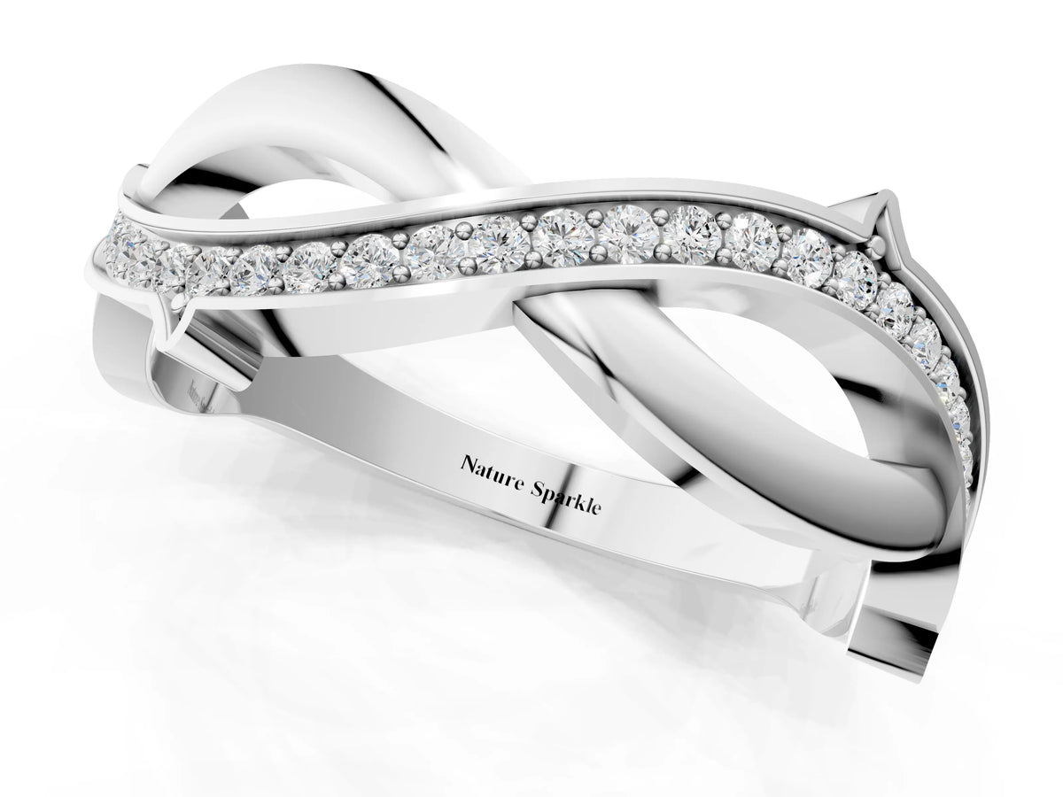 Silver Pavé Round Diamond Twist Band with Channel Setting_7