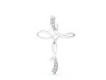 Silver Pavé Round Diamond Twist Cross Pendant_4