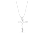 Silver Pavé Round Diamond Twist Cross Pendant_5