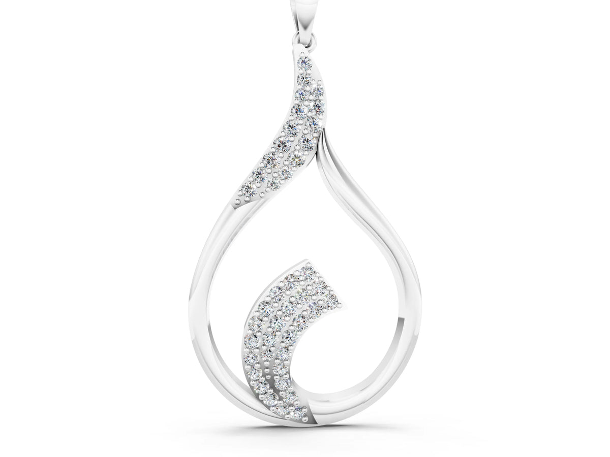 Silver Pavé Round Diamond Twist Pendant_2