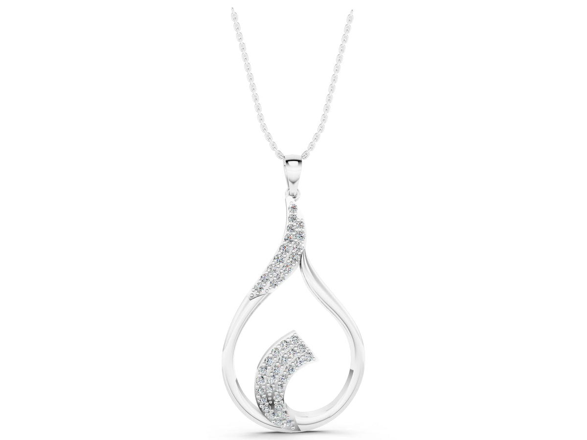 Silver Pavé Round Diamond Twist Pendant_3