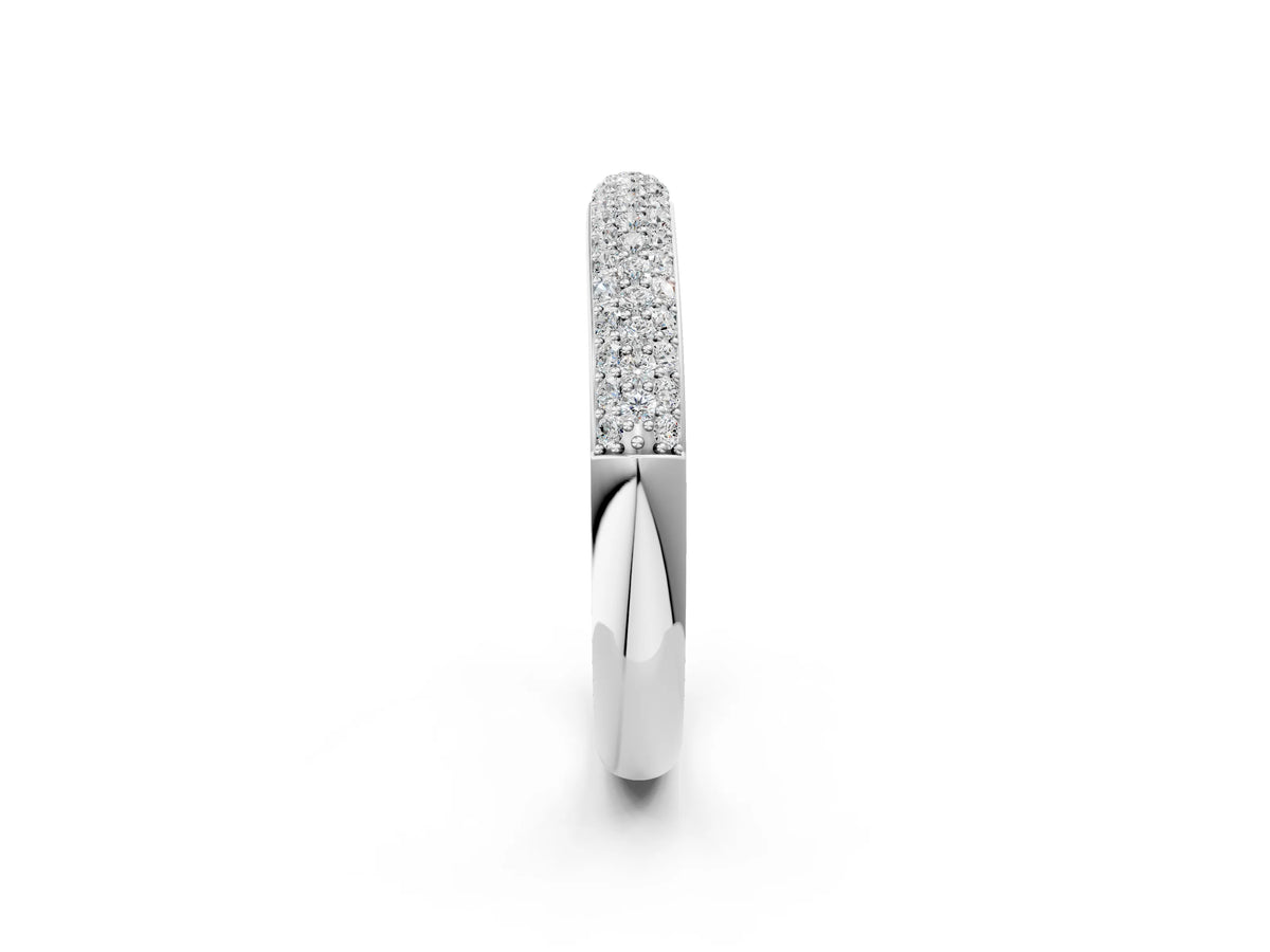 Silver Pavé Round Diamond White Gold Eternity Band_14