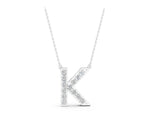 Silver Pavé Round Prong Set Initial Pendant_5