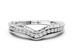 Silver Pave Round Diamond Curved Milgrain Band_6
