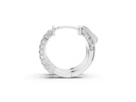 Silver Pave Round Diamond Hoop Earrings with Channel Band and Shared Prong Setting_5