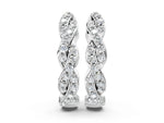 Silver Pave Round Diamond Twisted Hoop Earrings with Shared Prong Setting_2