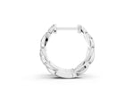 Silver Pave Round Diamond Twisted Hoop Earrings with Shared Prong Setting_3