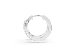 Silver Pear Cut Diamond Bypass Huggie Hoop Earrings_3