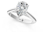 Silver Pear Cut Diamond Solitaire Engagement Ring with Cathedral Setting and Four-Prong Mount_13