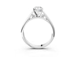 Silver Pear Cut Diamond Solitaire Engagement Ring with Cathedral Setting and Four-Prong Mount_15