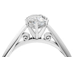 Silver Pear Cut Diamond Solitaire Engagement Ring with Cathedral Setting and Four-Prong Mount_16