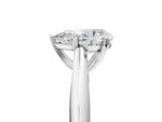 Silver Pear Cut Diamond Solitaire Engagement Ring with Cathedral Setting and Four-Prong Mount_17