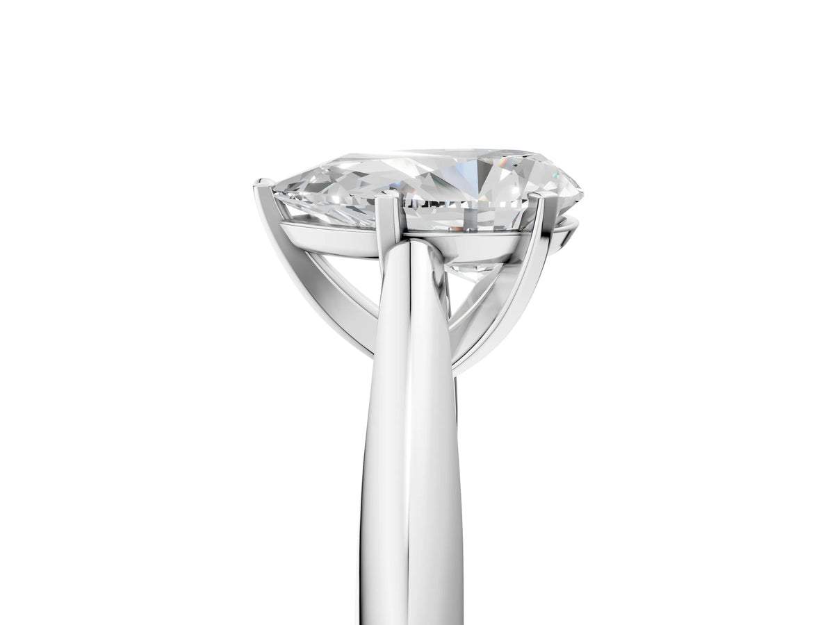 Silver Pear Cut Diamond Solitaire Engagement Ring with Cathedral Setting and Four-Prong Mount_17