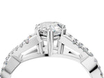 Silver Pear Cut Diamond Solitaire Ring with Four-Prong Setting and Twisted Pavé Band_10