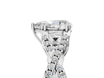 Silver Pear Cut Diamond Solitaire Ring with Four-Prong Setting and Twisted Pavé Band_11