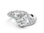 Silver Pear Cut Solitaire with Pavé Twist Band and Four-Prong Setting_6