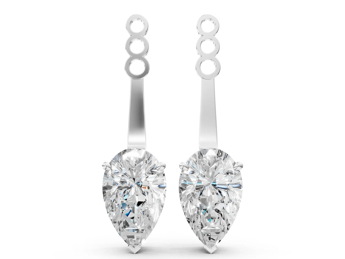 Silver Pear Diamond Drop Earring Jackets_2