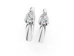 Silver Pear Diamond Mini Huggie Hoop Earrings_4