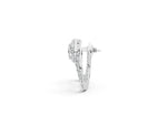 Silver Pear Diamond Open Teardrop Stud Earrings_5