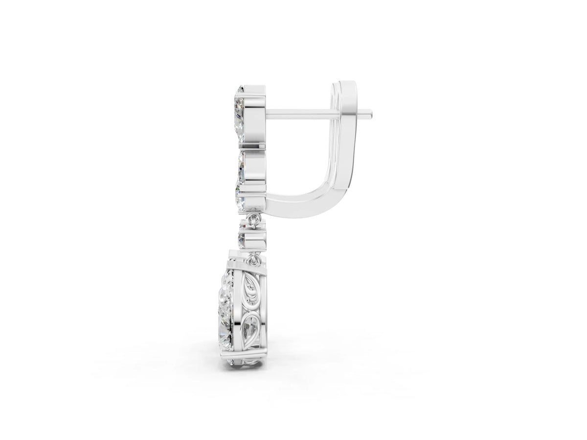 Silver Pear, Marquise and Round Diamond Vancouver Drop Earrings_3