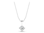 Silver Princess Cut Bezel Set Diamond Pendant_3