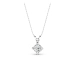 Silver Princess Cut Bezel Set Pendant_3