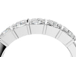 Silver Princess Cut Channel Set Diamond Band with Bar Prong Setting_4