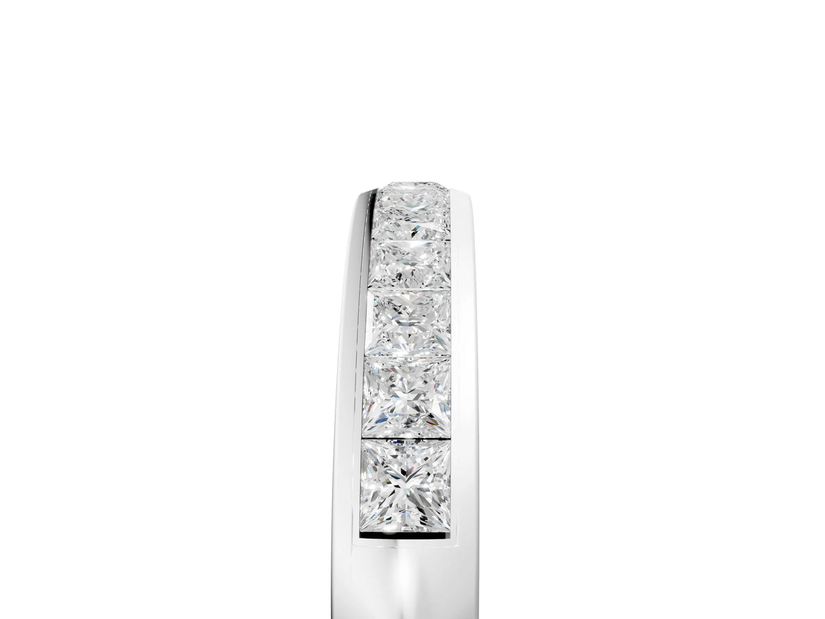 Silver Princess Cut Channel Set Diamond Eternity Band_17