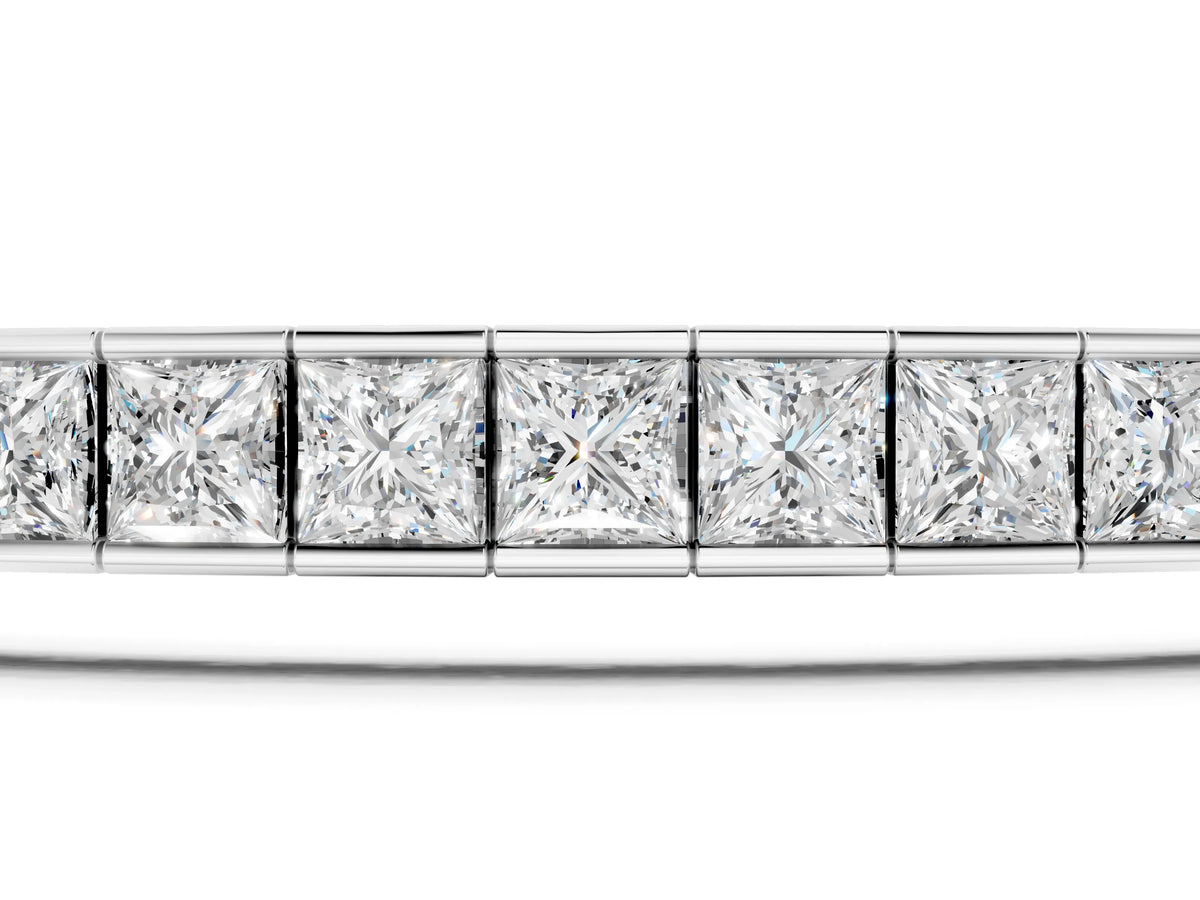 Silver Princess Cut Channel Set Diamond Tennis Bracelet_5