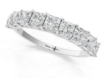 Silver Princess Cut Diamond Channel-Set Eternity Band with Prong Setting_13