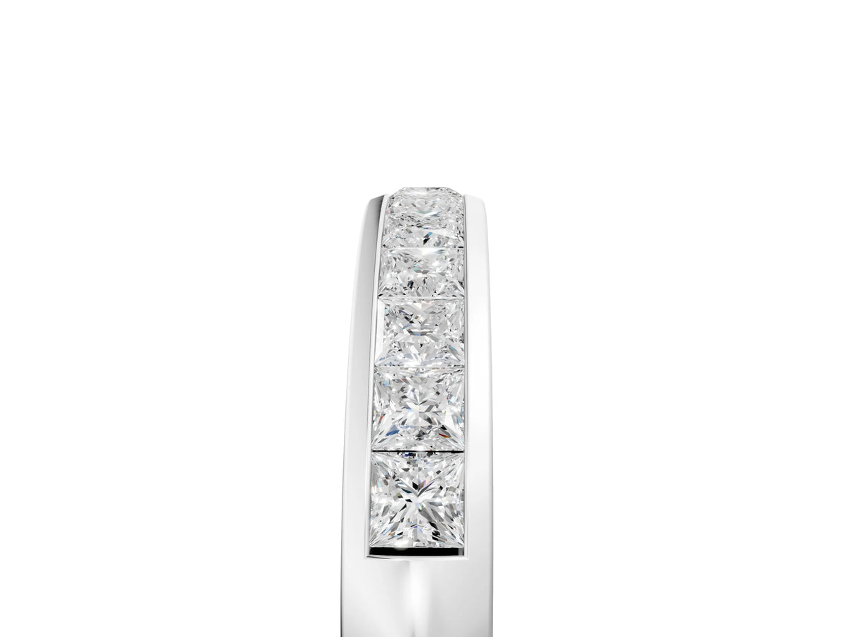 Silver Princess Cut Diamond Channel Set Eternity Band_17