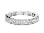 Silver Princess Cut Diamond Eternity Band with Channel Setting and Shared Prong_12