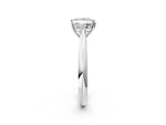 Silver Princess Cut Diamond Solitaire Engagement Ring with Cathedral Setting and Four-Prong Mount_8