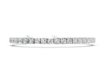 Silver Princess Cut Diamond Tennis Bracelet with Channel Setting_4