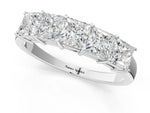 Silver Princess Cut Five-Stone Diamond Band with Prong Setting_13