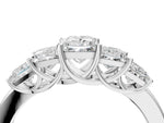 Silver Princess Cut Five-Stone Diamond Ring with Classic Prong Setting_16