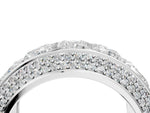 Silver Princess Diamond Pavé Mens Wedding Band with Round Diamond Accents_10