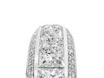 Silver Princess Diamond Pavé Mens Wedding Band with Round Diamond Accents_11