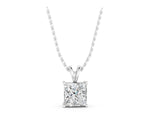 Silver Princess Diamond Solitaire Pendant with Four Prong Setting_3