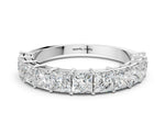 Silver Princess cut diamond Half Eternity Band with Shared Prong Setting_12