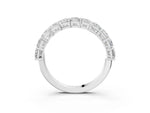 Silver Princess cut diamond Half Eternity Band with Shared Prong Setting_15