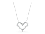 Silver Prong-Set Round Diamond Heart Pendant_5