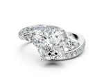 Silver Radiant Cut Solitaire with Pavé Twist Band and Four-Prong Setting_6