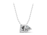 Silver Radiant and Trillion Diamond Two-Stone Pendant with Prong Setting_5